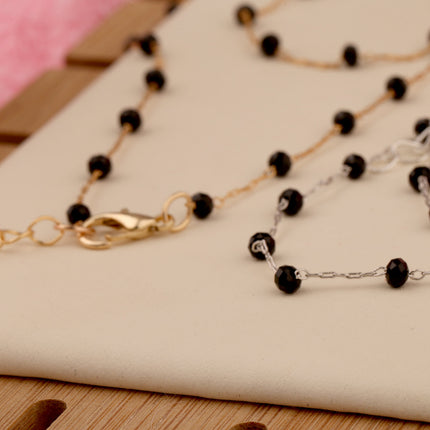 Black Crystal Necklace for Women