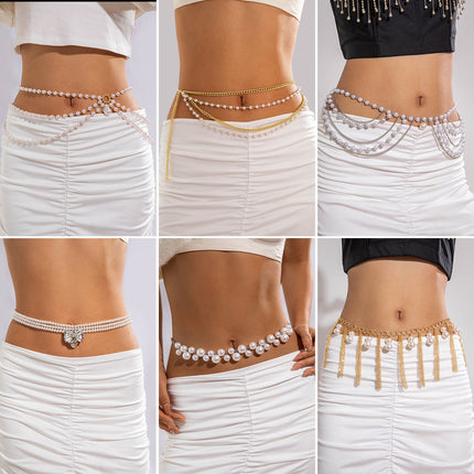 Bestone Rhinestone Chain Waist Multi-layer Body Chain
