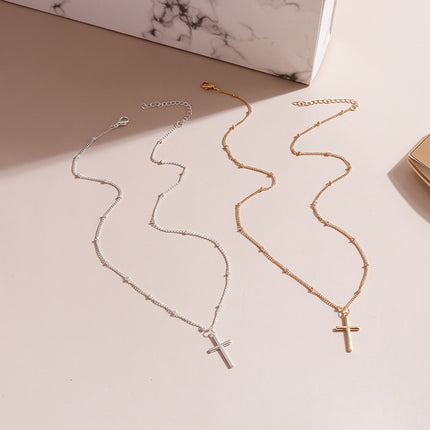 Fashion Cross Plain Pendant Necklace