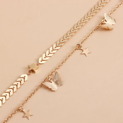 Multi-Layer Butterfly Pendant Necklace
