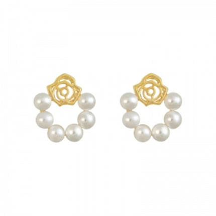 Hollow Rose Pearl Women Earrings - FASHION SHEGOODS LLC