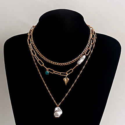 Multi Layer Heart Pendant Necklace