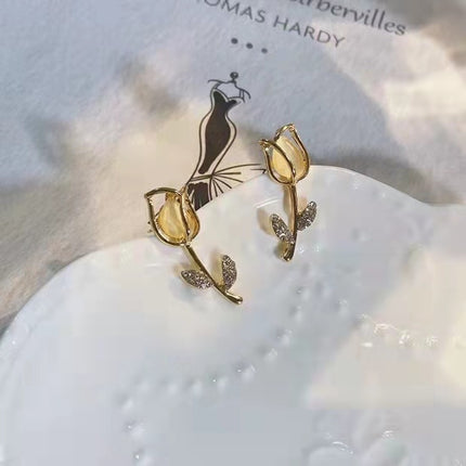Opal Tulip Flower Earrings - FASHION SHEGOODS LLC