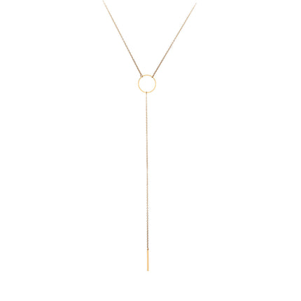 Long Thin Chain Bar Pendant Necklaces