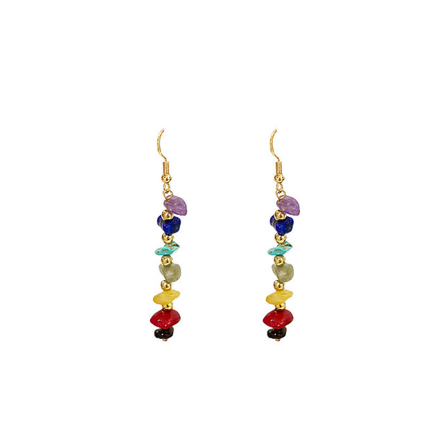 Colorful Irregular Natural Stone Earring