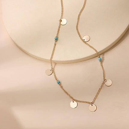 Round Sequin Beads Pendant Necklace