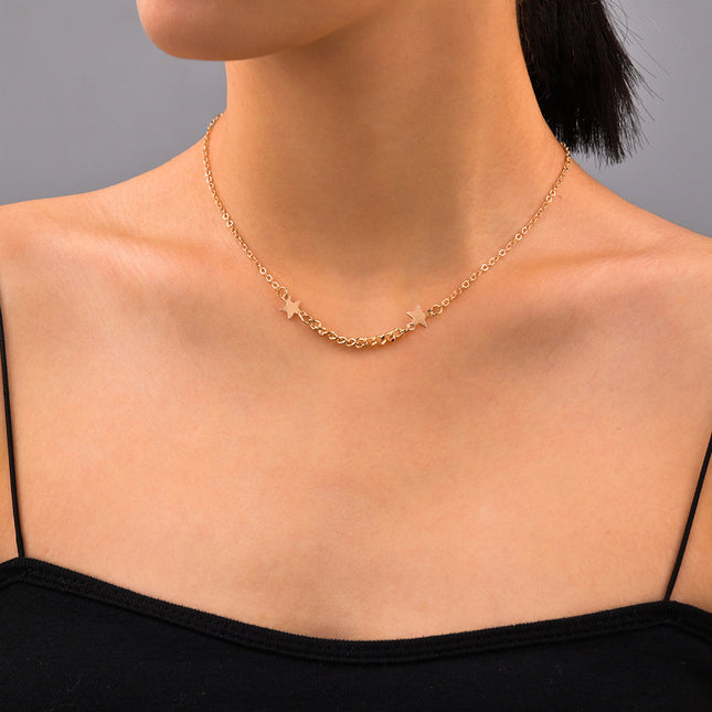 Stars Pendant with Chain Choker Necklace