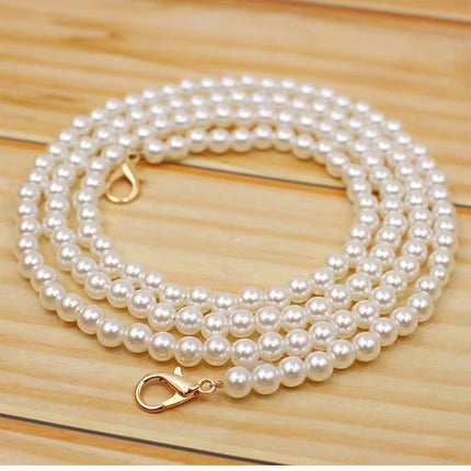 Lady Hand Bag Chain Bags White Pearl Chain