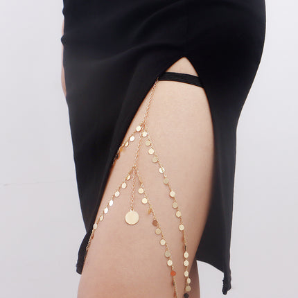 Double Layer Disc Chains Elastic Bandage Thigh Chain