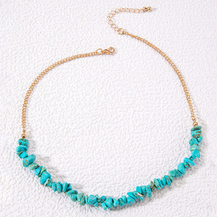 Bohemian Natural Stone Bead Choker Irregular Gravel Stone Necklace