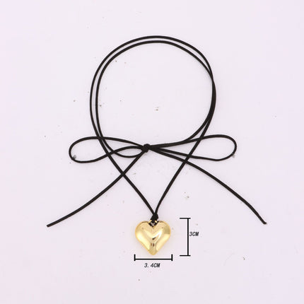 Chunky Puffy Heart Choker Necklace