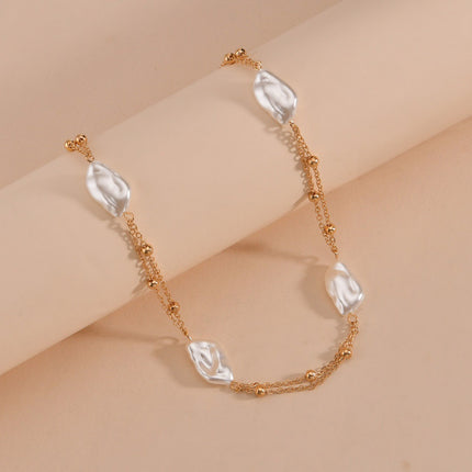 Pearl Baroque Beaded Chain Necklace