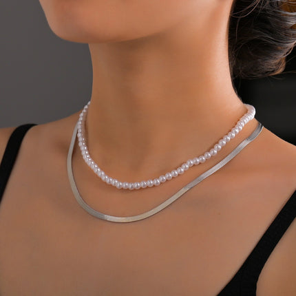 Multi Pearl Layer Chain Choker Necklaces - FASHION SHEGOODS LLC