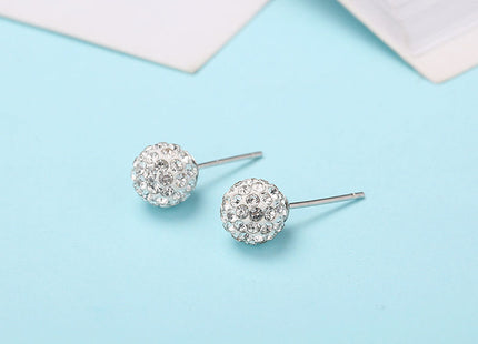 Crystal Rhinestones Round Ball Stud Earrings