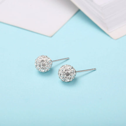 Crystal Rhinestones Round Ball Stud Earrings