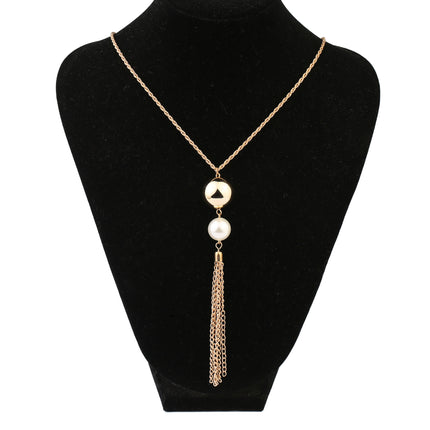 Long Pearl Tassel Pendant Necklaces for Women