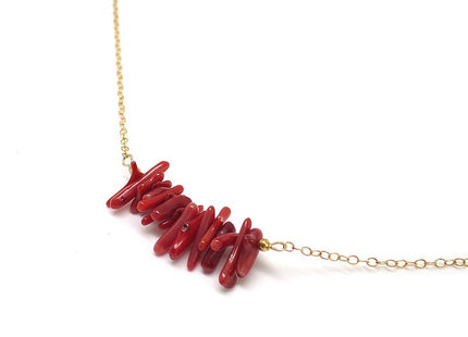 Red Coral Stone Lucky Necklace