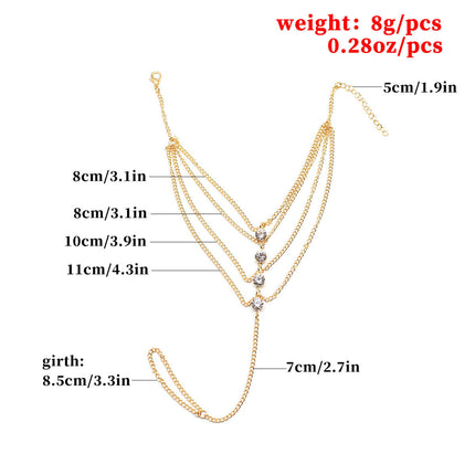 Crystal Tassel Chain Anklet Jewelry