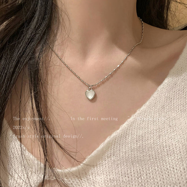 Heart Pendant Necklace Female Sweet - FASHION SHEGOODS LLC