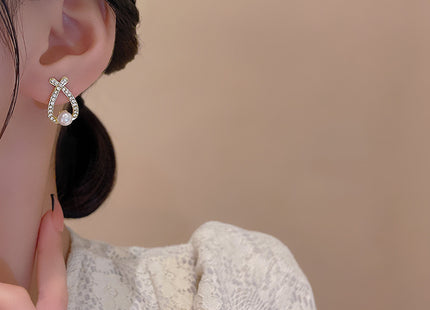 Elegant Cute Pearl Crystal Earrings
