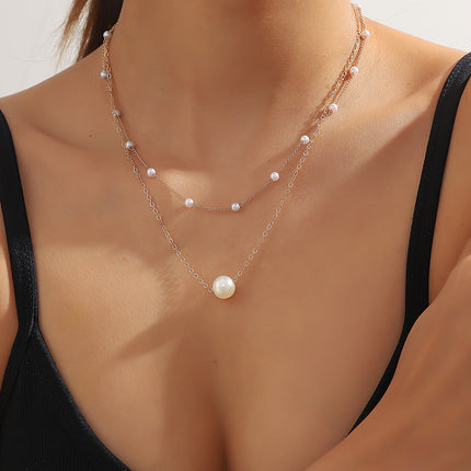 Double Layer Chain Small Love Heart Pendant Necklace