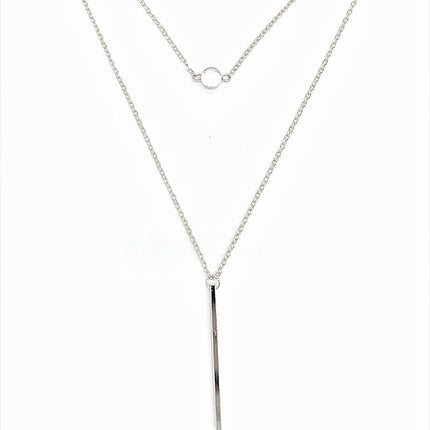Multi Layered Disc Square Pendant Necklace