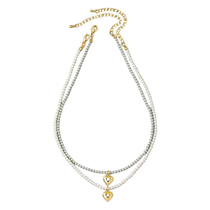 Heart Pearl Beads Chain Choker Necklaces - FASHION SHEGOODS LLC