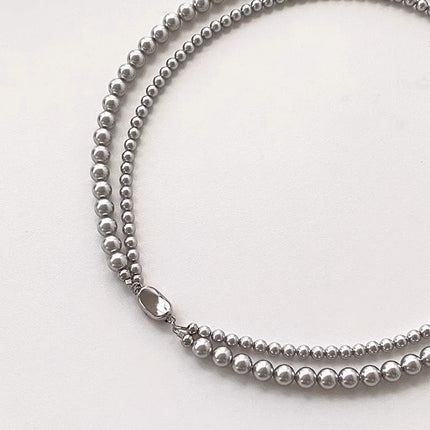 Layered Imitation Pearl Beaded Necklaces - FASHION SHEGOODS LLC