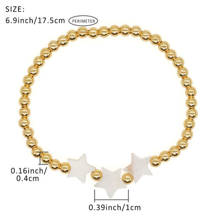 Shell Pentagram Elegant Bead Elastic Bracelet