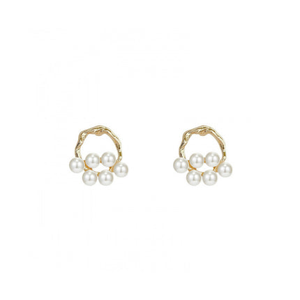 Pearl Beads Geometric Earrings