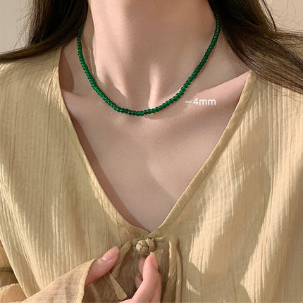 Green Glass Beads Necklace