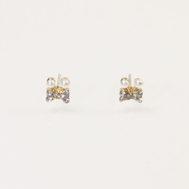 Sweet Crystal Pearl Studs Earring