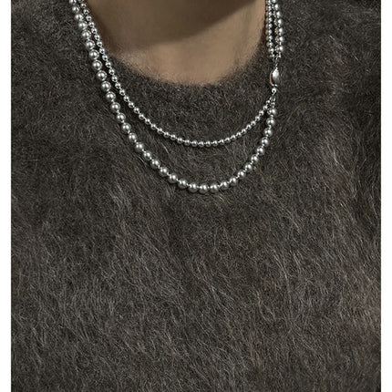 Layered Imitation Pearl Beaded Necklaces - FASHION SHEGOODS LLC