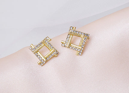 Square Crystal Rhinestone Stud Earring