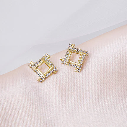 Square Crystal Rhinestone Stud Earring