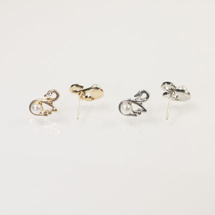 Swan Bee Stud Earrings Set
