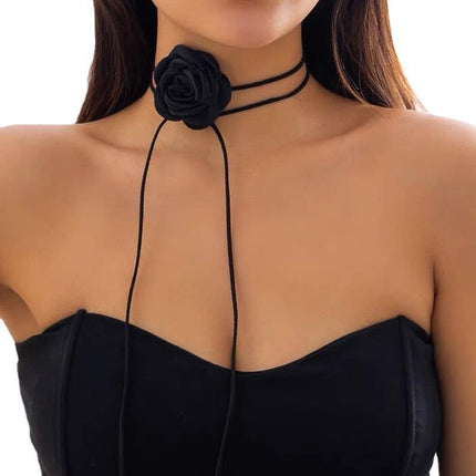 Elegant Big Flower Choker Necklace for Women