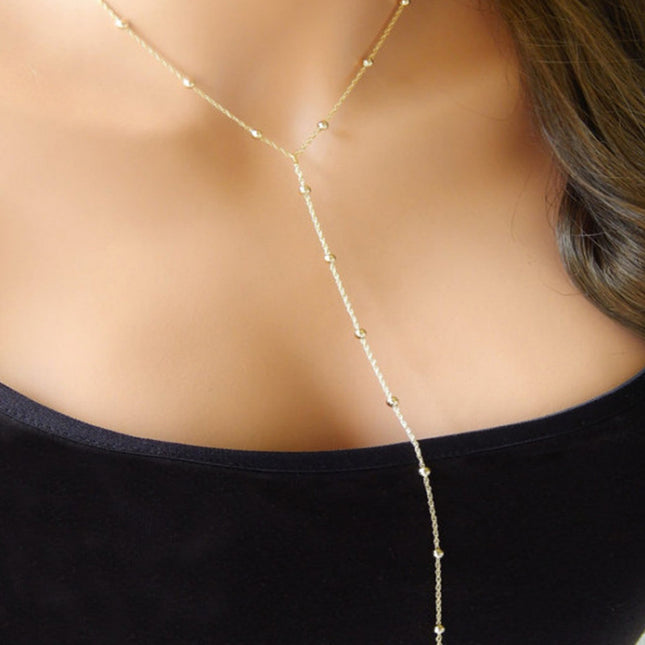 Handmade Round Ball Beads Long Chain Necklaces