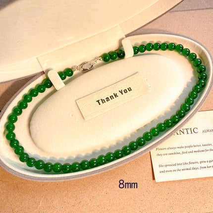 Handmade Green Glass Beads Choker Necklace