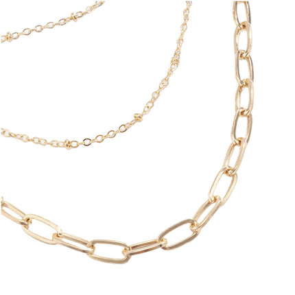 Multi Layer Paper Clip Chain Necklaces Jewelry - FASHION SHEGOODS LLC