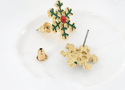 Christmas Enamel Snowflake Earring