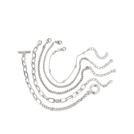 Classic Round Rhinestone Chain Buckle Bracelet