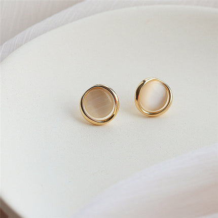Opal Round Stud Earring for Women - FASHION SHEGOODS LLC