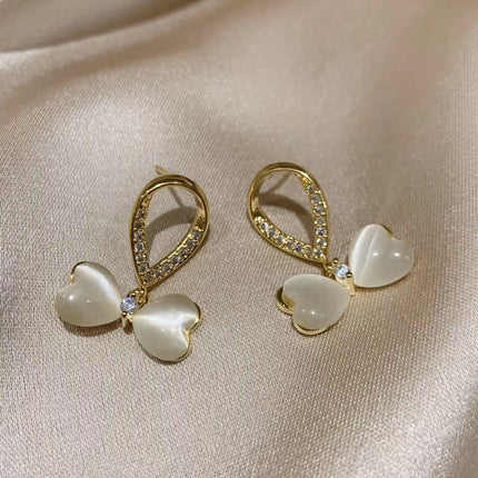 Opal Rhinestone Stud Earrings