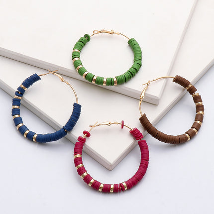 Handmade Lady Clay Hoop Earring