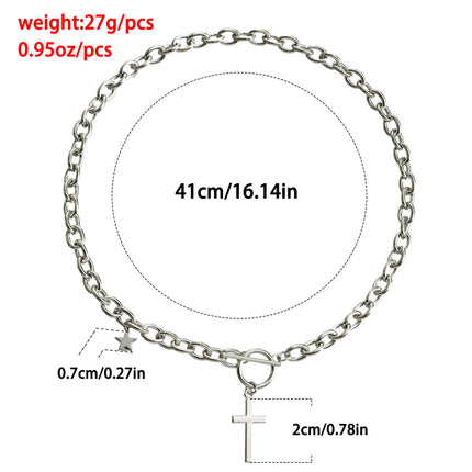 Chunky Chain Cross pendant Necklace