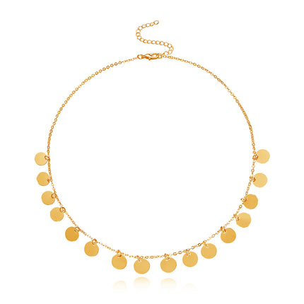Round Disc Pendant Necklaces for Women