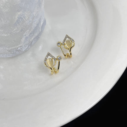 Geometric Opal Stud Earrings - FASHION SHEGOODS LLC