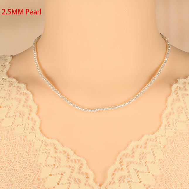 Glass Pearl Necklace Jewelry Summer Choker Jewelry - FASHION SHEGOODS LLC