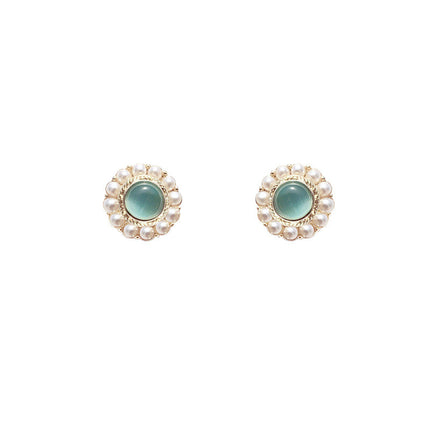 Baroque Pearl Opals Flowers Earrings